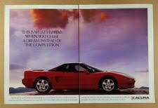 1991 Acura NSX red car  vintage magazine print Ad