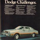 1978 Vintage Advertisement Dodge Challenger Car Silver 78 GT