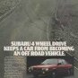 Vintage Magazine Print Ad: Red 1987 Subaru Sedan 4WD