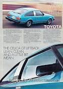 1980 Toyota Celica GT Original Vintage  Advertisement Print