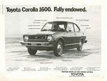 1974 Toyota Corolla 1600 Ad - Fully Endowed vintage magazine advertisement