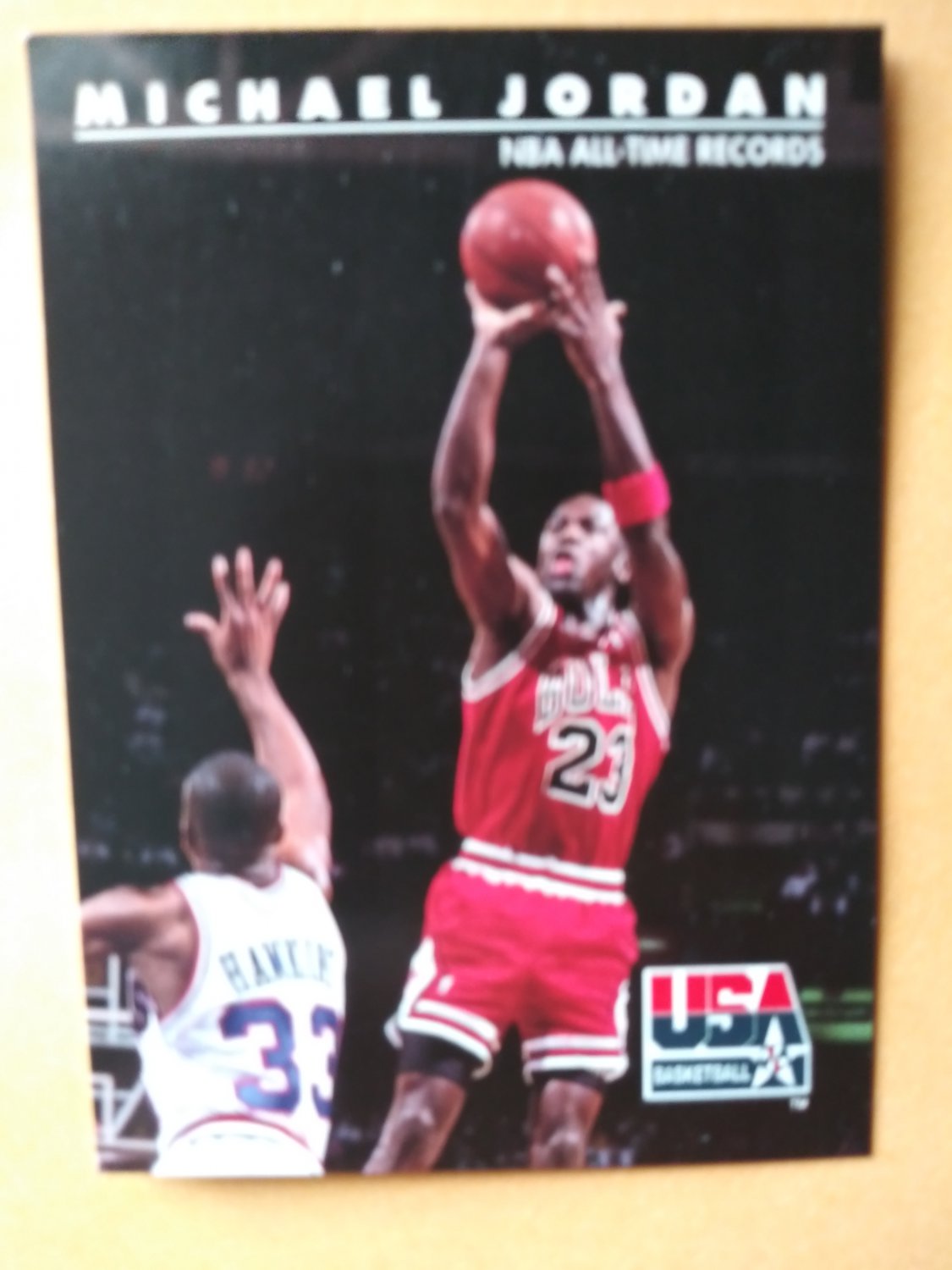 1992 Skybox USA Basketball #45 Michael Jordan card, Chicago Bulls HOF