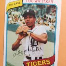 1980 Topps Lou Whitaker Detroit Tigers #358