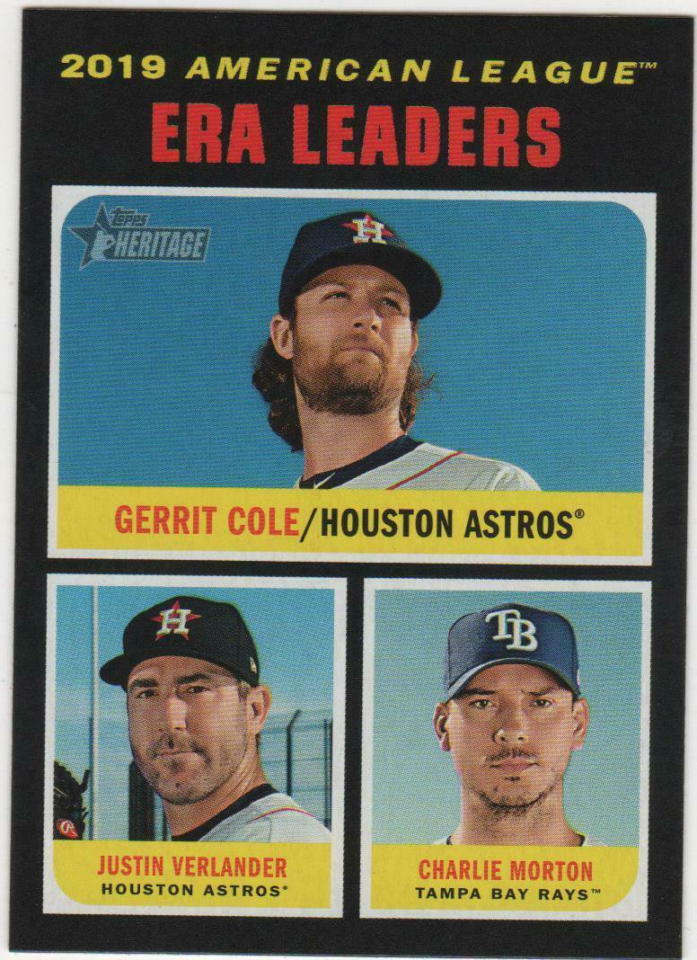 2020 Topps Heritage AL ERA Leaders Gerrit Cole/Verlander/Morton 67