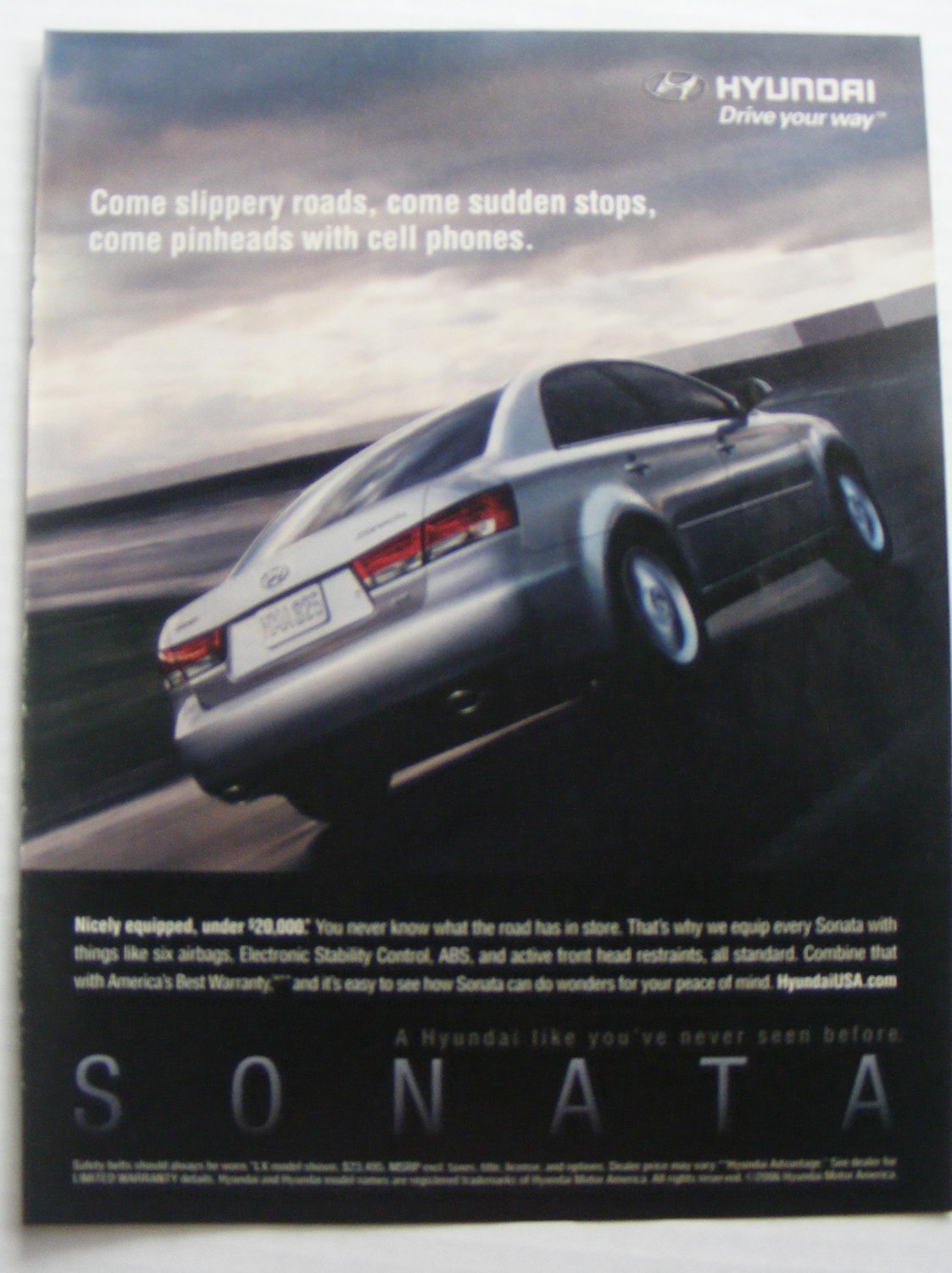 Hyundai Sonata Original Print Advertisement