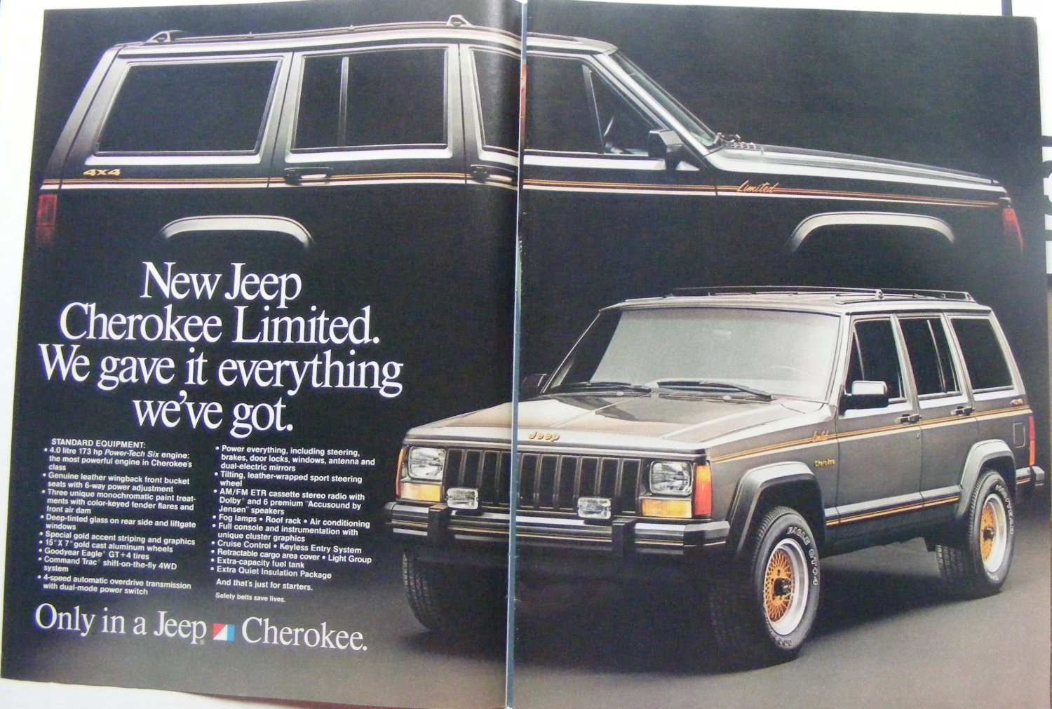 Jeep Cherokee Limited original magazine advertisement
