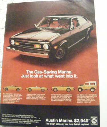 Austin Marina Vintage Magazine Car Advertisement