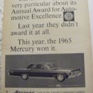 1965 Vintage Mercury Magazine Advertisement