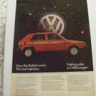 VW  Rabbit Original Print Magazine Advertisement