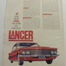 Vintage Dodge Lancer Original Magazine Advertisement