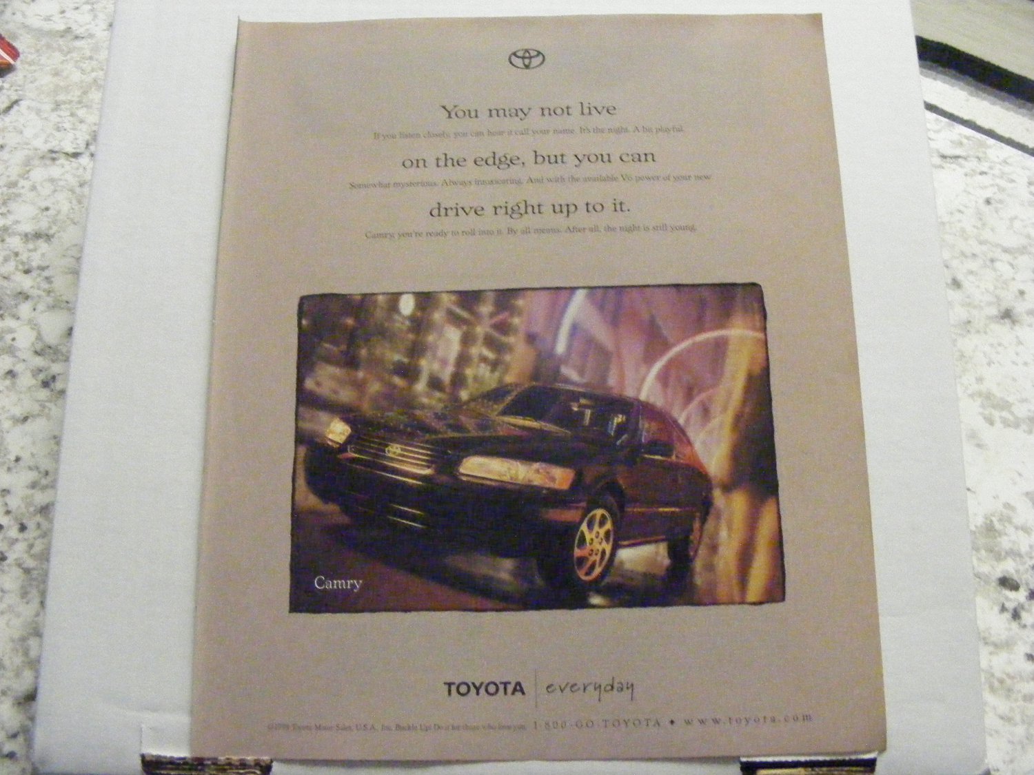 Toyota Camry Original Print Magazine Advertisement 1998