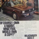 VW Rabbit Original Print Magazine Advertisement 1977