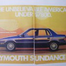 Plymouth Sundance original print magazine advertisement