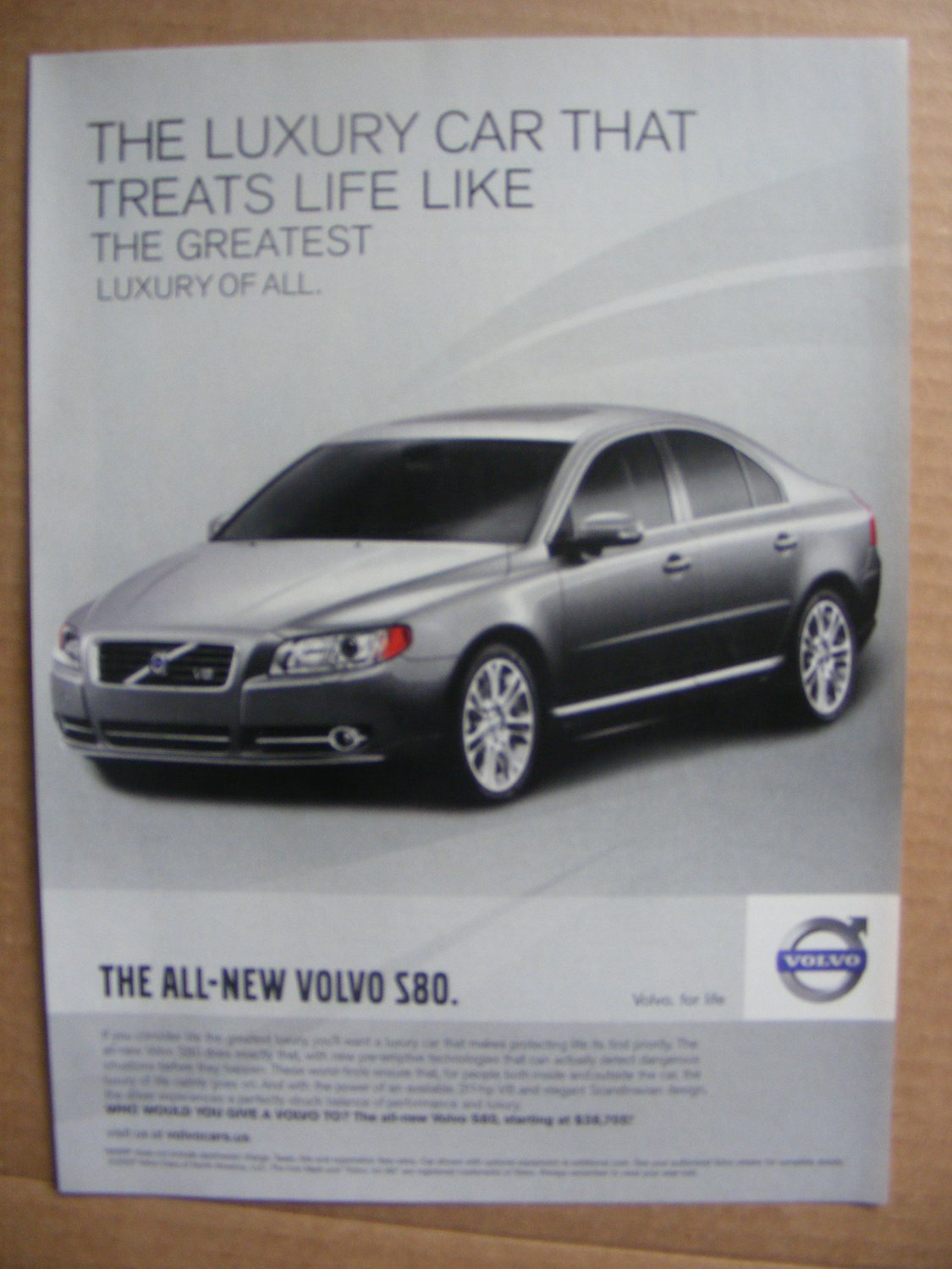 Volvo S80 Original Print Magazine Advertisement