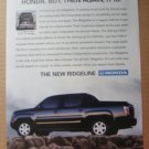 Honda Ridgeline Original Magazine Print Advertisement
