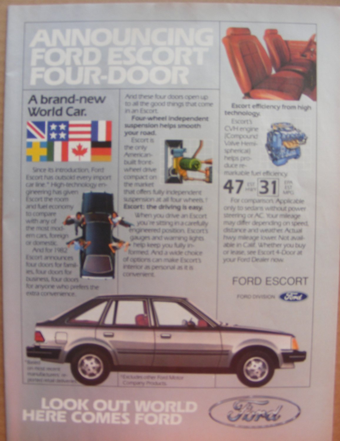 Ford Escort Original Magazine Print Advertisement