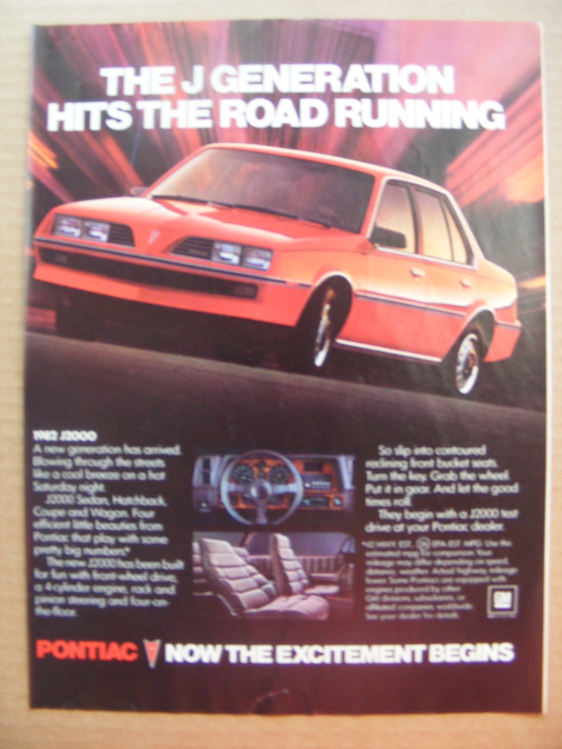 Pontiac J2000 Original Magazine Print Advertisement