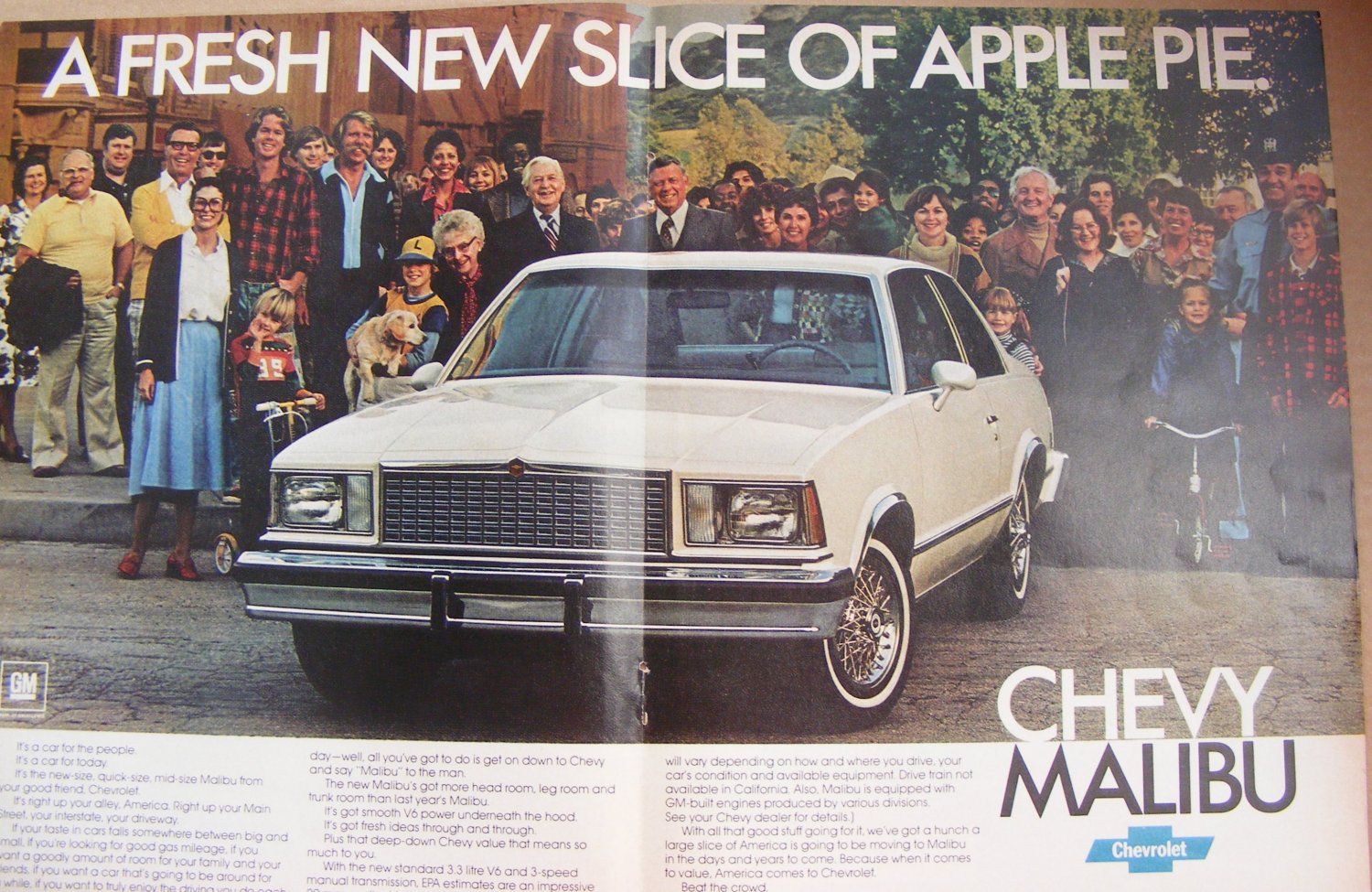 Chevy Malibu Original Magazine Print Advertisement -Apple Pie