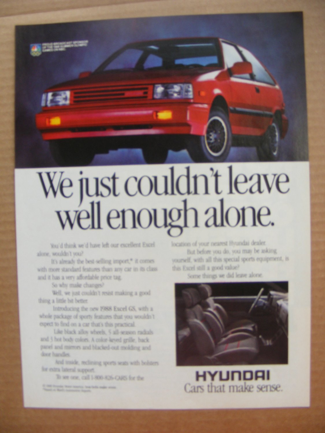 Hyundai Excel Original Magazine Print Advertisement