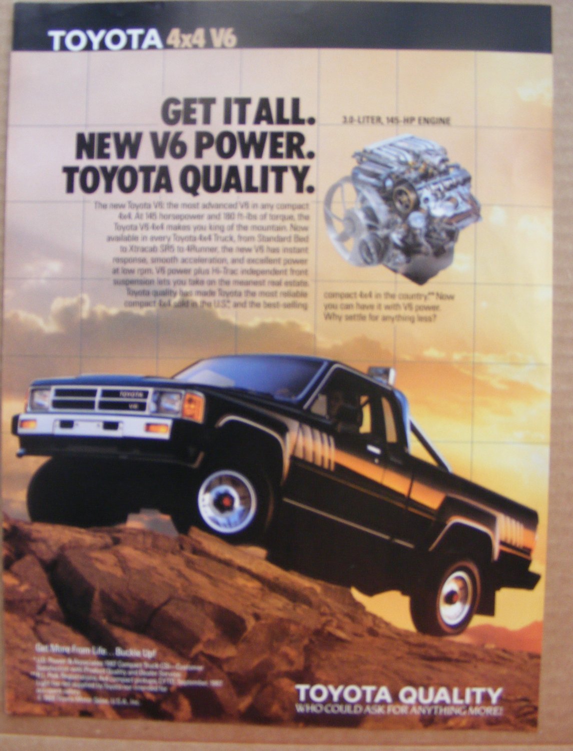 Toyota 4x4 Truck Original Print Magazine Advertisement