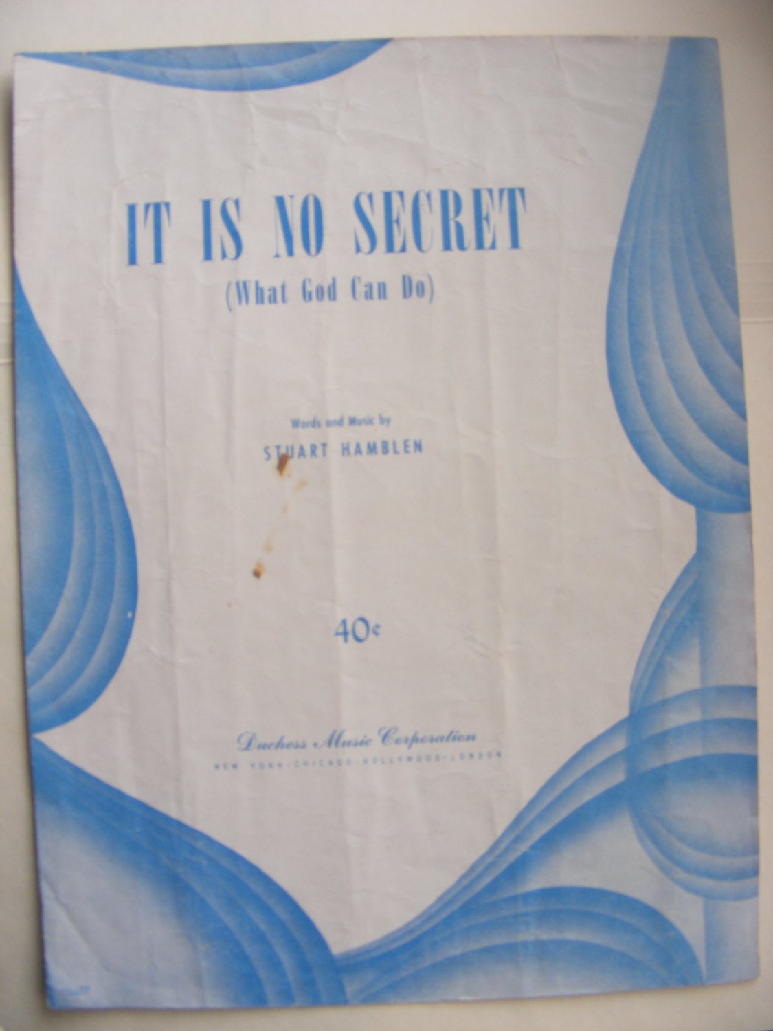 Vintage Sheet Music It Is No Secret