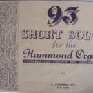 93 Short Solos For the Hammond Organ