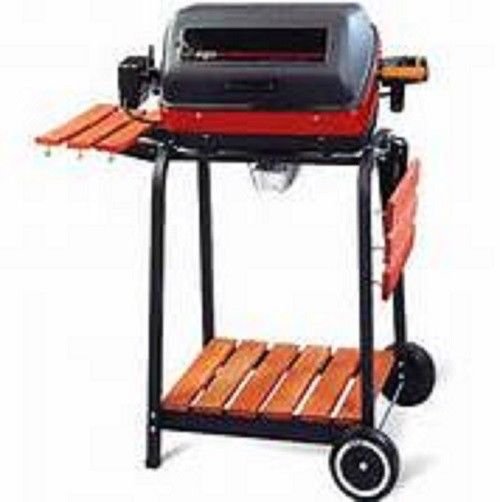 Meco Aussie 9329W Deluxe Electric Cart Grill w/ Rotisserie Satin Black New Fast