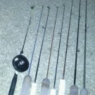 Ice fishing rod bundle lot custom rods fish bait kit holders 1 reel bobber hook