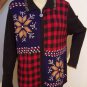 Large Winter Country Sweater Zip Up Cardigan Black Navy Blue Red Brown White