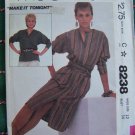 Uncut 1980's Vintage Sewing Pattern Pullover Slit Front Dress Tunic Top Bust 34 M 8238