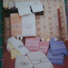 Vintage 80s Country Cross Stitch Embroidery Patterns More Powder Room Pastels Towels 113