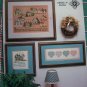 3 Vintage 1980s Country Cross Stitch Embroidery Patterns Seasons Sampler Hearts Row