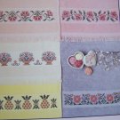 Prairie Schooler Cross Stitch Patterns Designer Series VINTAGE Pastel Borders Towels