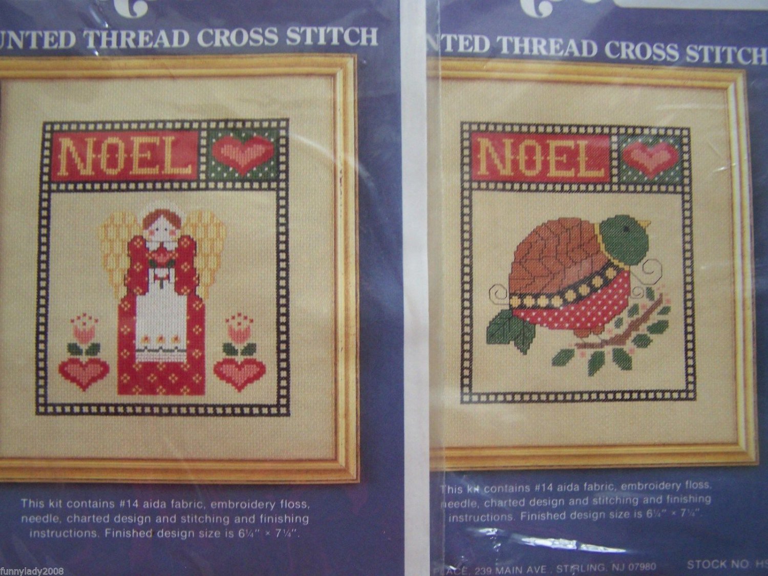 2 New Vintage Christmas Counted Cross Stitch Patterns Noel Angel ...