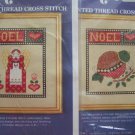 2 New Vintage Christmas Counted Cross Stitch Patterns Noel Angel Partridge Lot