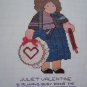 Vintage Cross Stitch Patterns Lizzie High Juliet Valentine Girl With Heart Hoop