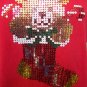 Sequin Teddy Bear Stocking NOEL Ugly Christmas Sweatshirt Large Free Tulsa Pick up