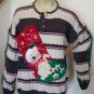 LED Lights Cat Stocking Ugly Christmas Sweater Mens XL Tacky Crazy Kitten