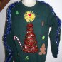 Izod XL Light Up Tree 3D Ugly Christmas Sweater Tinsel Garland Winner Free Pick Up Tulsa OK