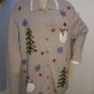 Cherokee 2X 22w/24w Christmas Cardigan Sweater Ugly Snowmen Trees Snowflakes