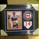 Ernie Banks Custom Suede Matte Autographed Picture
