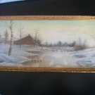 Antique Winter scene original in Chalk/Pastel