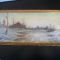Antique Winter scene original in Chalk/Pastel