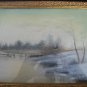 Antique Winter scene original in Chalk/Pastel