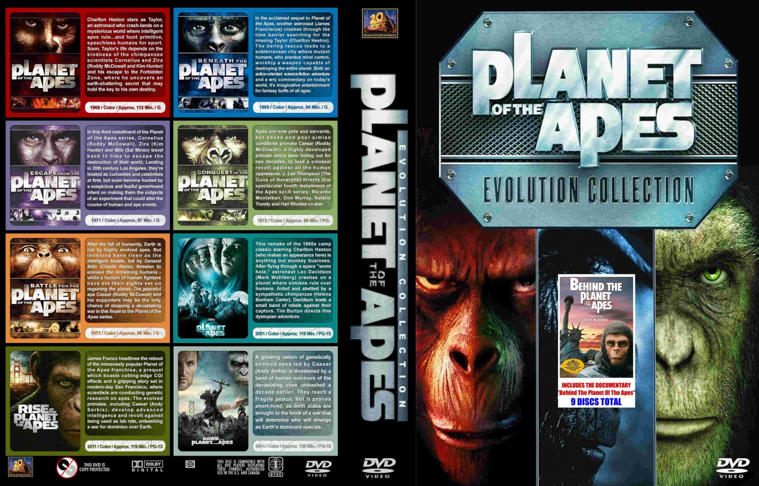 Planet Of The Apes Complete 13 Disc Dvd Set All The Movies Plus Tv Series