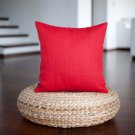 Red linen pillow cover in size 16x16