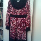 Maggie London long-sleeved pink and black dress, size 10