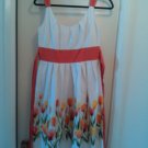Jessica Howard white dress with tulip print border size 10P