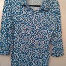 Charter Club blue and white button shirt, size L