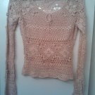 Boutique Europa beige crochet sweater, size M